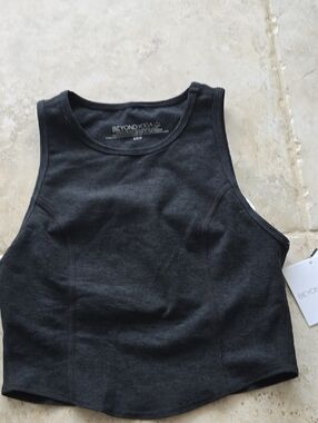 Beyond Yoga Black High-Neck Cropped Tank